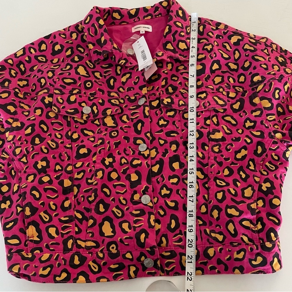 Sunset & SpringLeopard-Print Denim Jacket size S - Picture 2 of 11